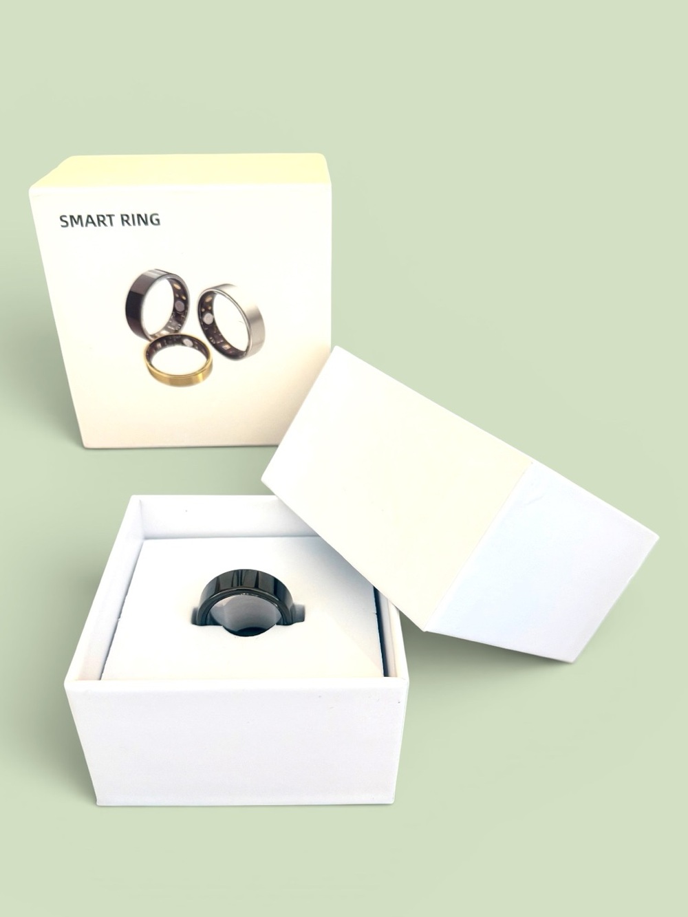 Smart Ring Black Titanium Fitness Ring